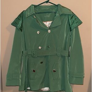 Calvin Klein Green Size 1X Trench Type Jacket Lightweight